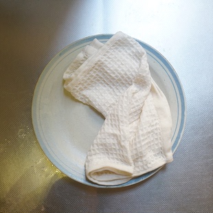 朴房 霜山素朴好用棉制华夫格抹布擦手巾厨房台面垫布餐布清洁布