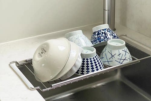 304不锈钢厨房沥水架可伸缩