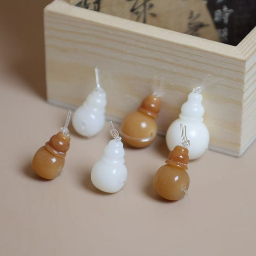 天然白玉菩提根三通佛头DIY配饰