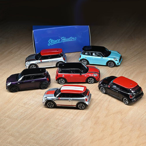 SH 1:64 宝马MINI Cooper JCW F56 加勒比蓝仿真合金汽车模型收藏