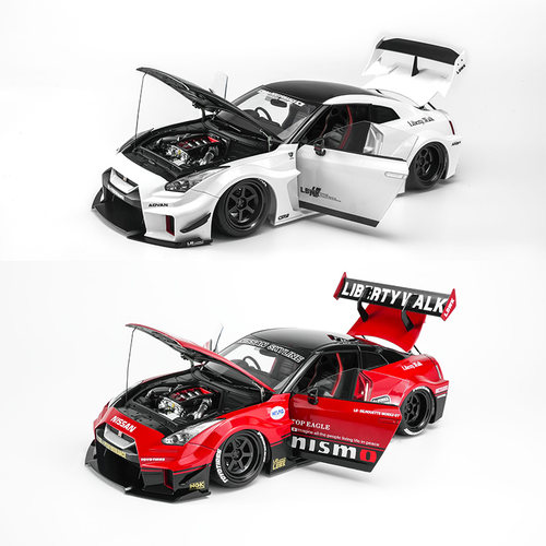 MH 1:18 尼桑 GT-R NISMO R35 LB宽体版 全开门 仿真合金汽车模型