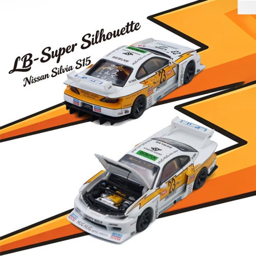 TL 1:64 日产尼桑 LBWK S15 闪电23号涂装 宽体 仿真合金汽车模型