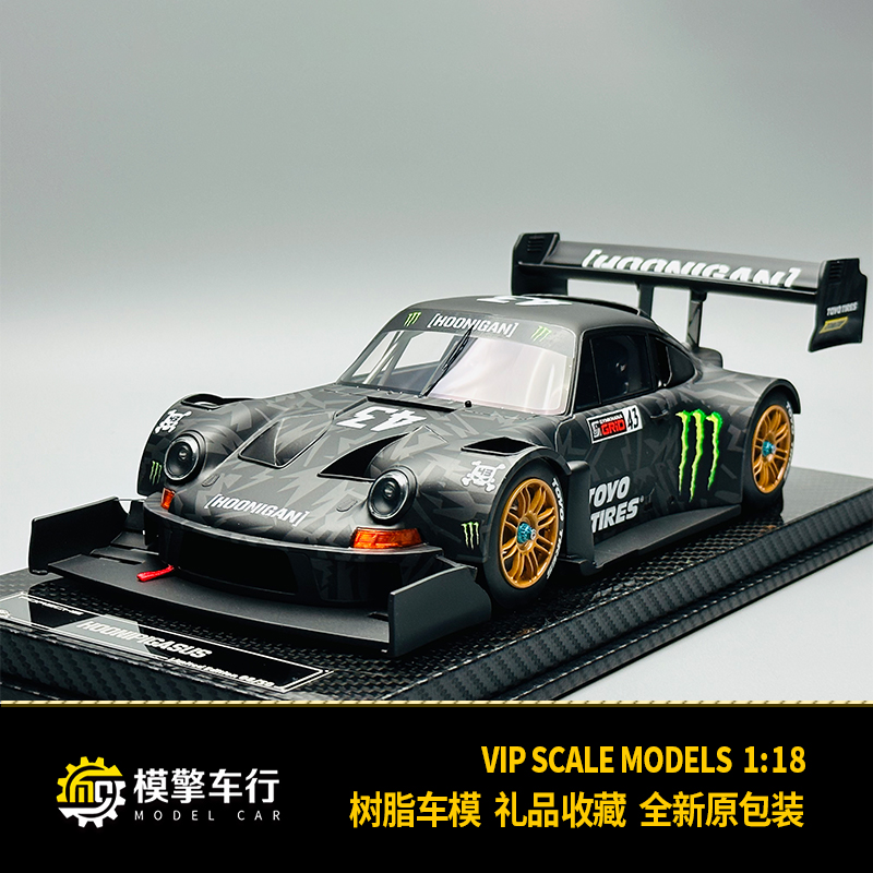 Vip砖叔1:18保时捷911 Hoonigan闪电魔爪涂装树脂仿真汽车模型收-封面