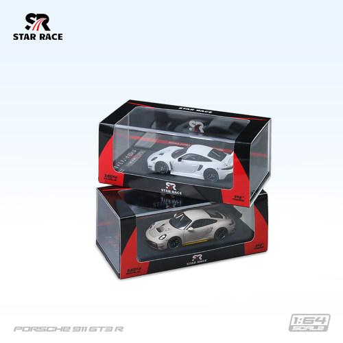SR 1:64 保时捷 911 GT3 R 设计师版 白色 米色 仿真合金汽车模型