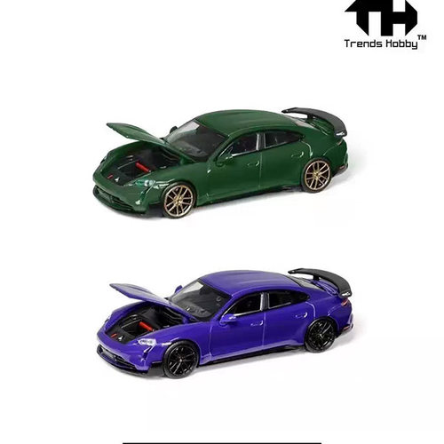 TH 1:64 保时捷Taycan Turbo GT 可开前盖 仿真合金汽车模型收藏