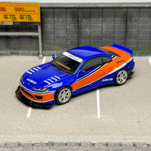 SW 1:64 日产Silvia S15低尾翼改装版火箭兔仿真合金汽车模型收藏