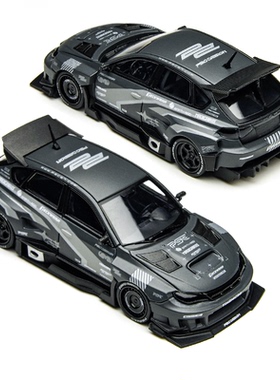 TM × PSC 1:64 斯巴鲁翼豹 突袭 灰色拉花涂装 仿真合金汽车模型