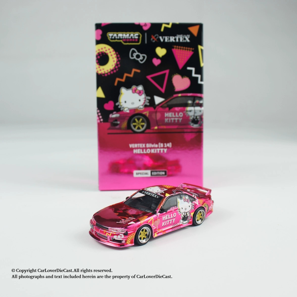 TW 1:64 尼桑 VERTEX Silvia S14 Hello Kitty卡通猫合金汽车模型