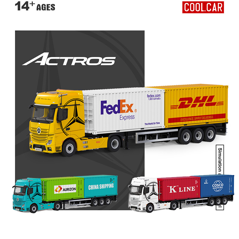 CoolCar 1:64奔驰Actros货运集装箱卡车系列仿真合金汽车模型收藏
