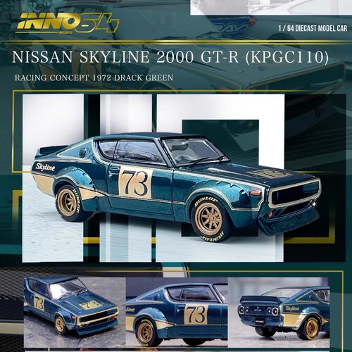 INNO 1:64 日产 尼桑GTR天际线2000 GT-R KPGC110 Racing Concept