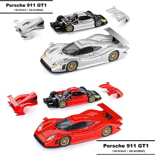 TH 1:64 保时捷911 GT1 1988年勒芒赛车开盖仿真合金汽车模型收藏