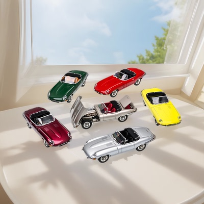 GFCC 1:64 1961年捷豹E-Type跑车 独立引擎 前盖可开合金汽车模型