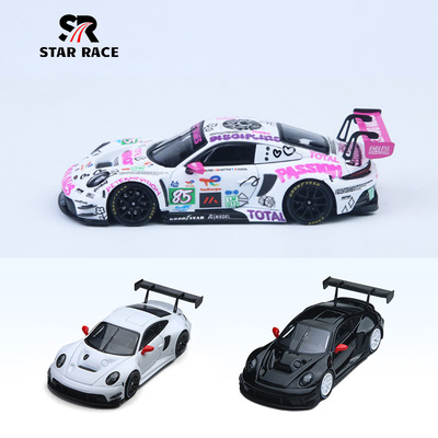 SR 1:64 保时捷911 GT3 奶白288号 粉色85#赛车涂装 合金汽车模型