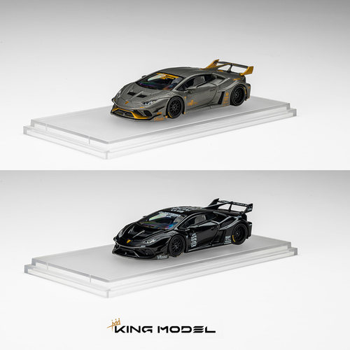KM 1:64 兰博基尼 LB Huracan 飓风 小牛 黑灰色仿真合金汽车模型