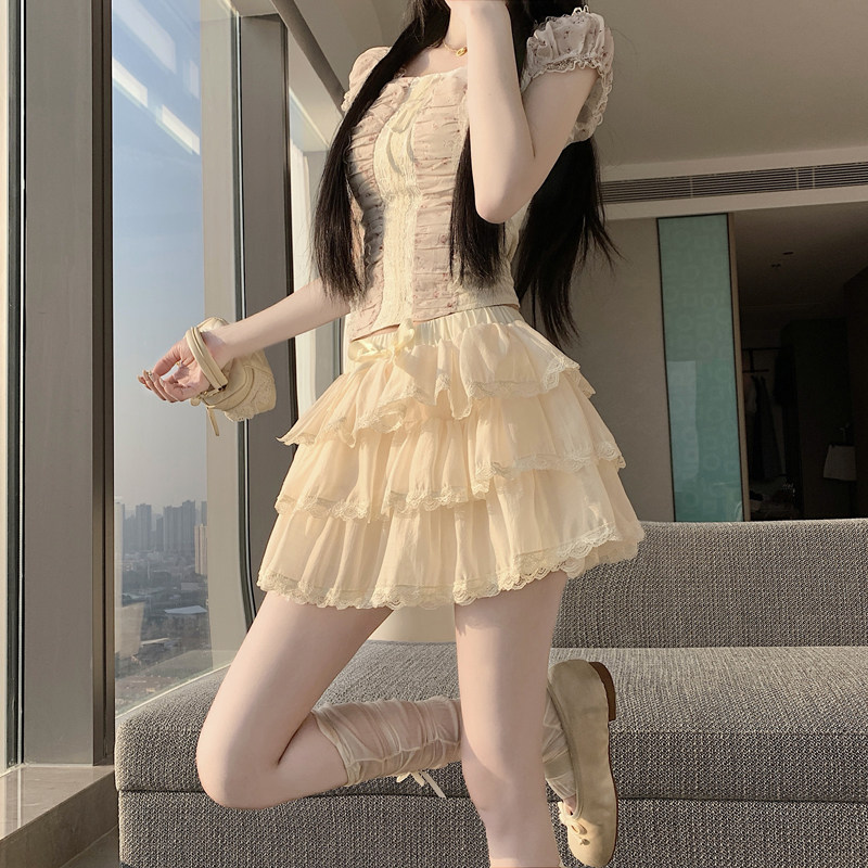 实拍2026裤裙撑内搭春夏季防走光可外穿多层蓬蓬裙蛋糕裙安全裤女