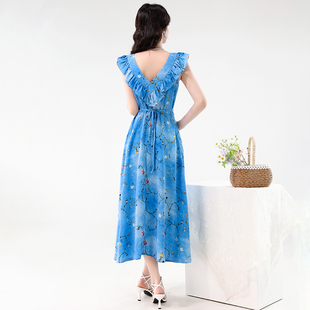 小飞袖 气质长裙渐变色晕染碎花连衣裙 2026年夏新款 实拍大货已出