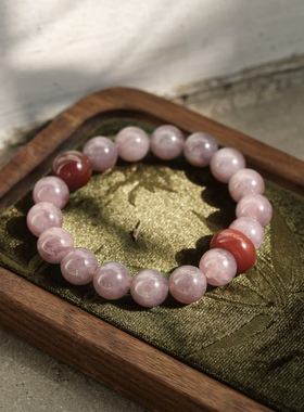 大福红玛瑙纯天然老矿粉水晶手串