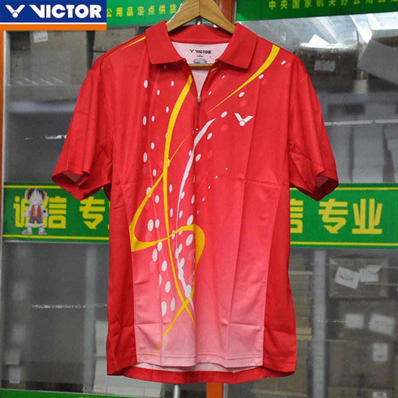威克多VICTOR胜利羽毛球服男款短袖T恤POLO衫0002速干快干排汗