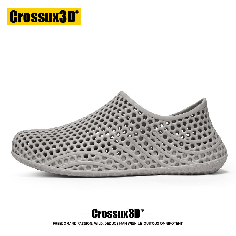 Crossux3D打印洞洞鞋男款巨好看凉鞋男生度假海边溯溪鞋外穿拖鞋