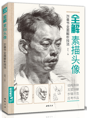 经典全集 全解素描头像人物临摹书结构体块深度分析教程对画写生绘画照片范本美术高考联考美院大8开八开教材 杨建飞主编