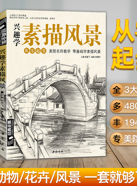 经典全集 兴趣学素描/速写/风景3本优惠套装 零基础入门 画画自学素描入门教材 绘画步骤详细一步一画 素描临摹画册书籍杨建飞主编