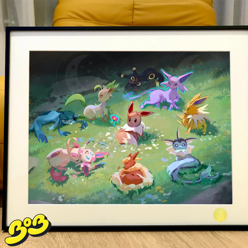 【BOB2】现货 星空 草坪伊布 仙子30周年小智皮卡丘EEVEE 装饰画