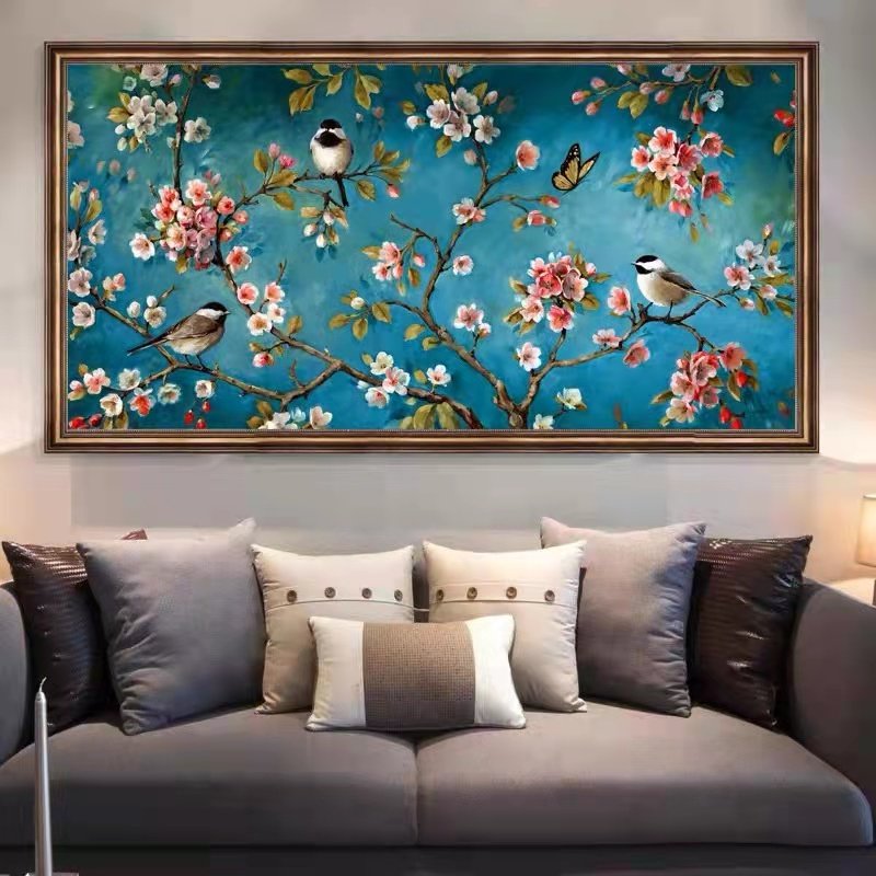 dmc ks十字绣古色古香新款鸟语花香客厅卧室复古简约大幅手工满绣