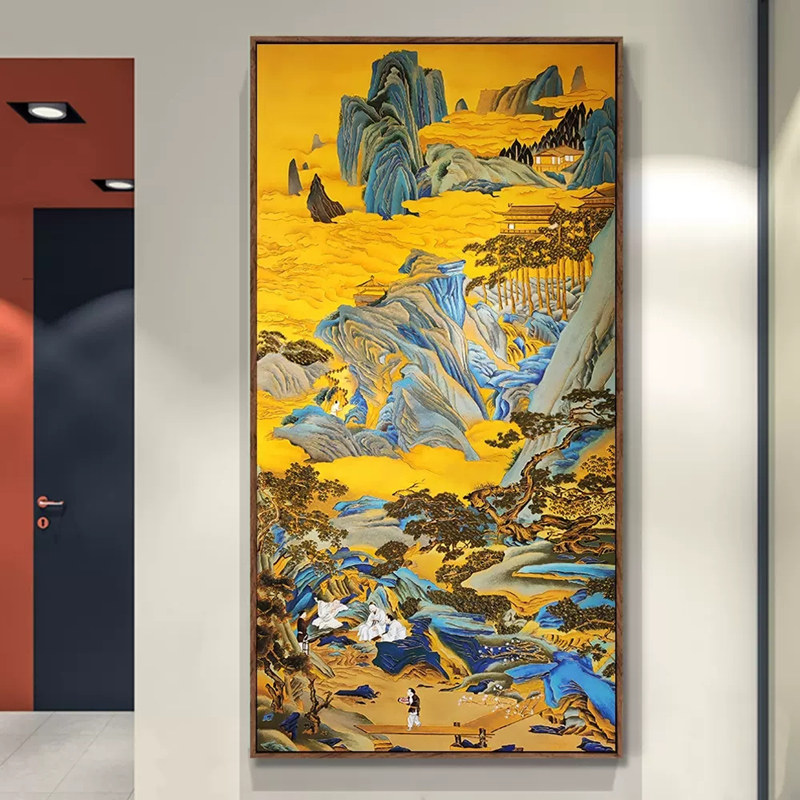 dmc ks十字绣桃源仙境图新款高端大气名画客厅竖版风景画大格满绣