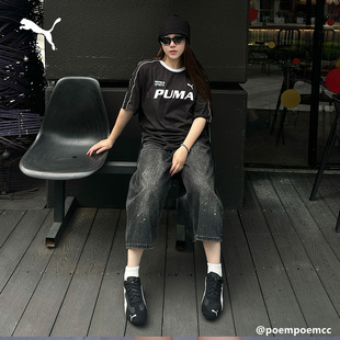 凉感宽松美式复古足球短袖运动T恤男女款PUMA彪马夏季上衣 695496