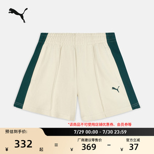 休闲三分裤 经典 秋季 复古T7刺绣拼色运动短裤 634781 女PUMA彪马新款