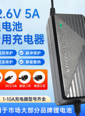 带风扇12.6V5A8A10A锂电池一体机充电器12V电瓶机60A聚合物40A80A