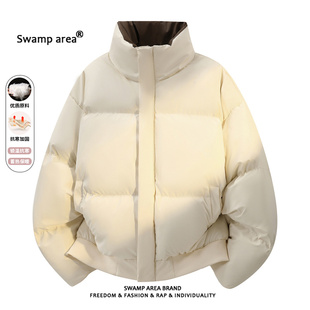 SWAMP AREA羽绒棉衣男款冬季休闲加绒保暖面包服加厚防寒棉服外套