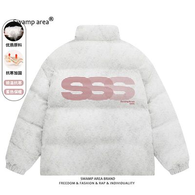 SWAMP AREA雾面幻影logo棉衣男冬季加厚保暖防寒棉服宽松情侣外套