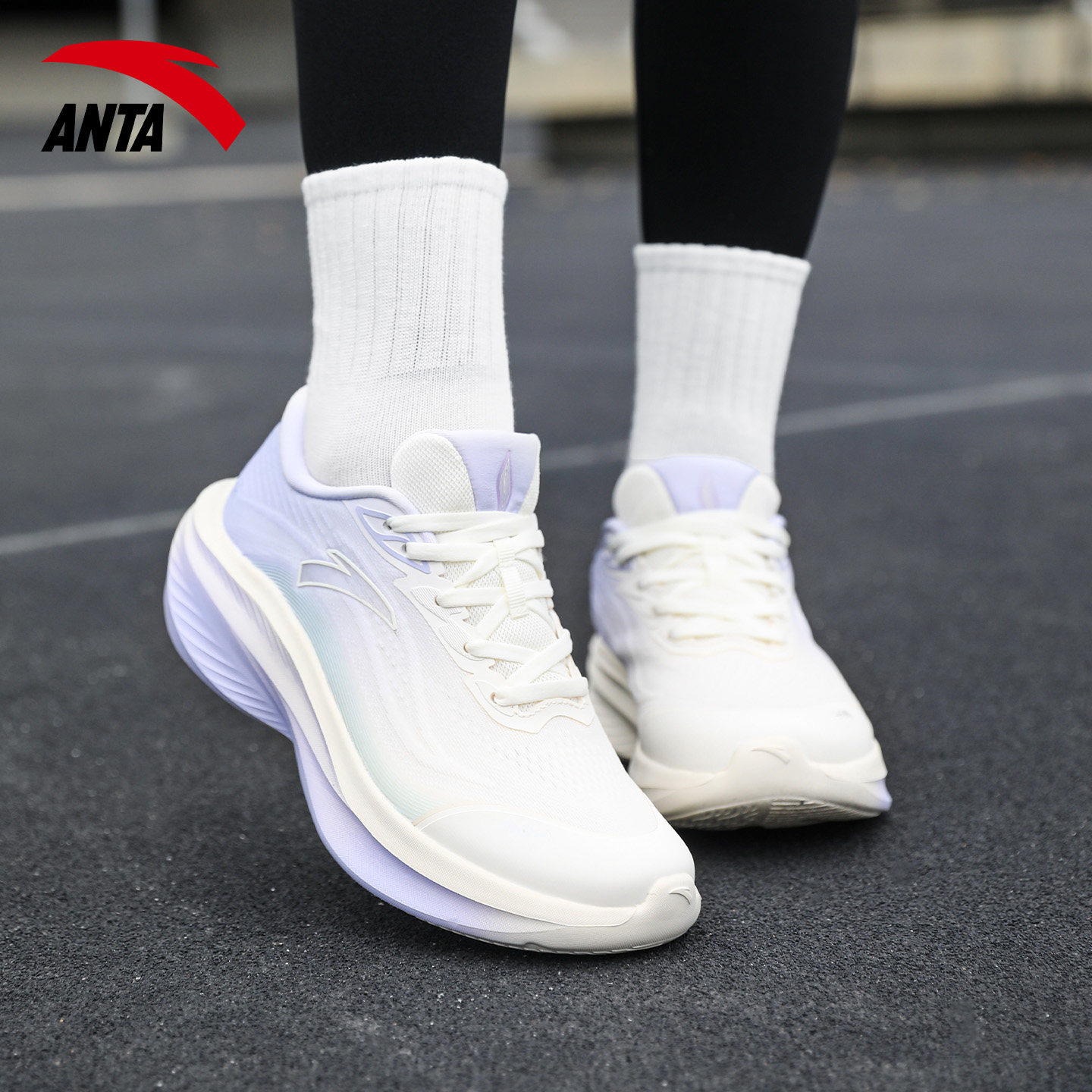 安踏叶子7跑步鞋女鞋2026新款减震跑鞋厚底回弹运动鞋子官方正品