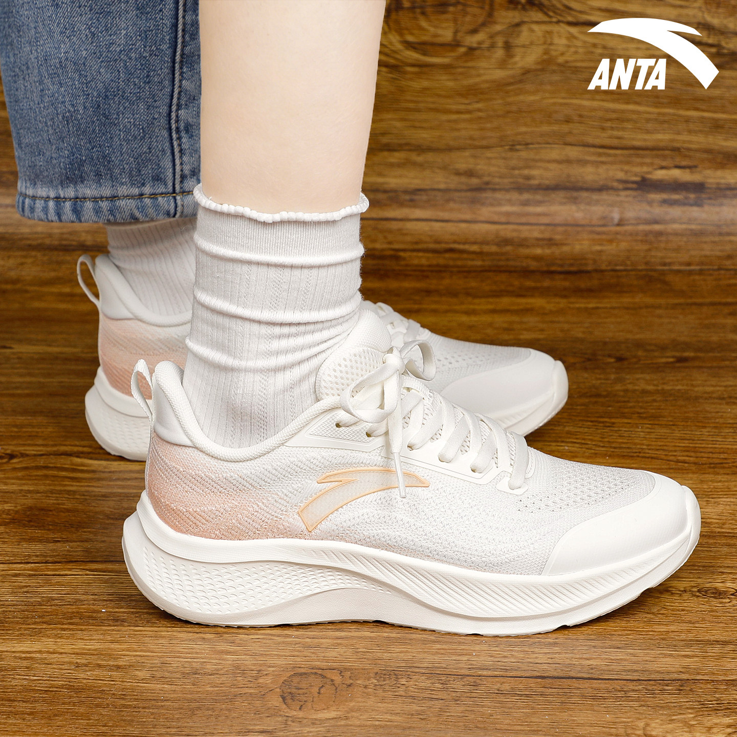 安踏漫步2跑步鞋女鞋冬季新款轻质软底缓震跑鞋舒适通勤运动鞋子