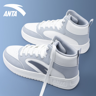 安踏高帮板鞋男鞋2025秋季新款官方旗舰正品学生厚底运动休闲鞋子