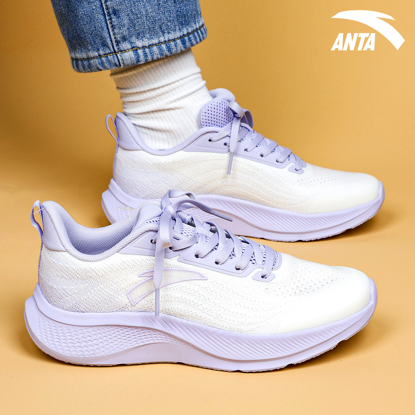 安踏漫步2跑步鞋女鞋春季新款轻质软底缓震跑鞋舒适通勤运动鞋子