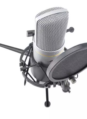 黑色话筒三脚架 折叠麦克风架 桌面44-47mm中号防震电容话筒支架