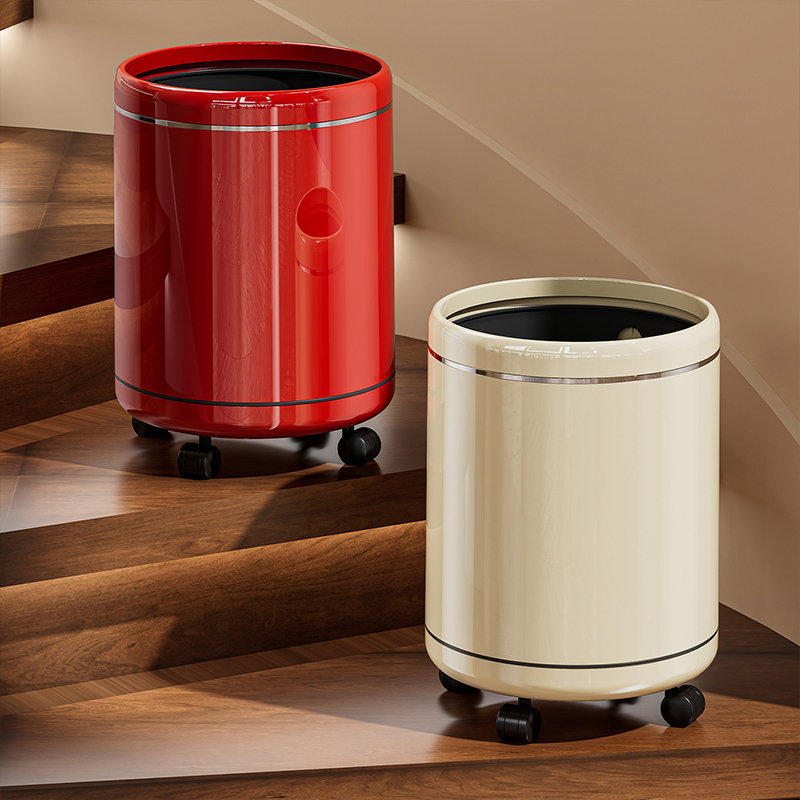 【2025新款】垃圾桶带轮客厅家用