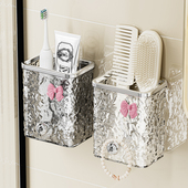 梳子置物架卫生间洗漱台墙上免打孔浴室剃须刀牙刷牙膏头梳收纳筒