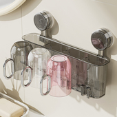 吸盘牙刷置物架壁挂免打孔放牙膏牙杯漱口杯挂架高颜值电动牙刷架