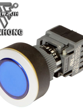 22M16三开三闭自复圆形按钮关带LED灯 正品22M16-273 UL认证~