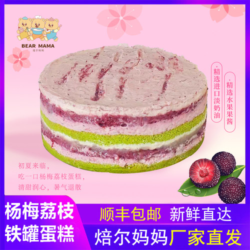 焙尔妈妈杨梅荔枝铁罐蛋糕盒子抹