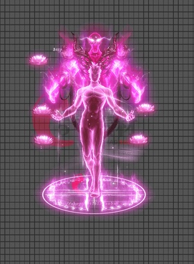 传奇特效素材 人物光柱特效 NPC素材 紫色魔域动态PNG GH164