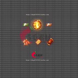 传奇素材 红包纸币炮竹水晶球特权充值 小物件特效 PNG序列 QT75