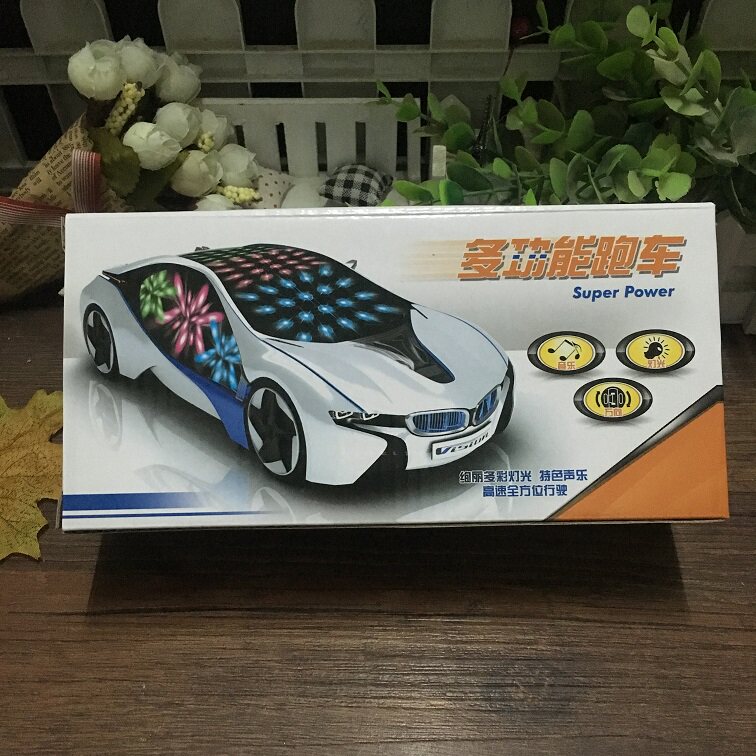 BMW 유니버설 카 새로운 발광 자동차 3D 라이트 음악 I8 컨셉 카 어린이 장난감 거리 노점 공급 핫 세일