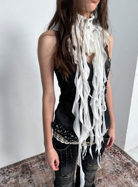 DoublePunch原创“维多利亚羽翼”中世纪朋克丝绒颈饰丝带假领饰