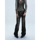 DoublePunch早秋原创中古做旧洗水直筒机车造型低腰休闲牛仔裤