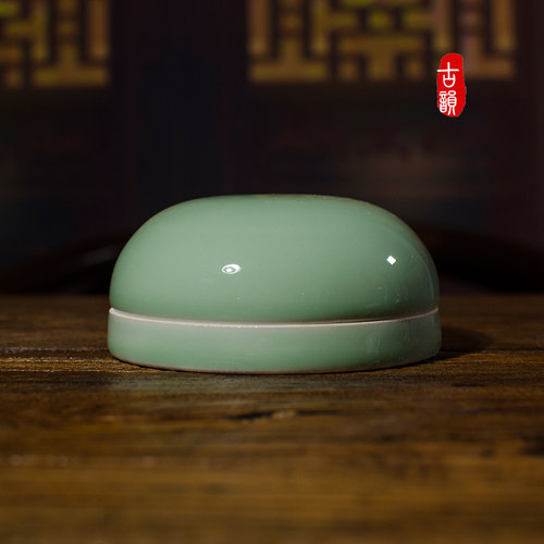 专业级防磕碰印章陶瓷印泥盒