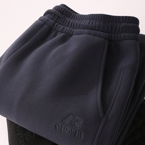Mostarsea~加厚纳米绒！冬季羊毛蚕丝防风裤东北保暖运动休闲卫裤